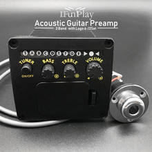 6Set 2 Bands Acoustic Guitar Preamp with 6.35mm Brass Output Endpin Cover Guitarra EQ with tuner Folk Guitar Piezo Pickup 2024 - buy cheap