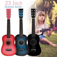 23 Inch  6 Strings Acoustic Guitar Black Basswood 12 Frets With Guitar Pick Wire Strings Guitar Accessories for Children Kids 2024 - buy cheap