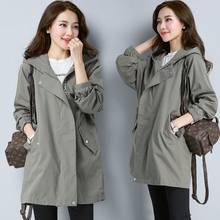 Trench coat feminino casual solto plus size 4xl 5xl, casaco trench coat feminino sobretudo vintage e de tamanho grande 2024 - compre barato