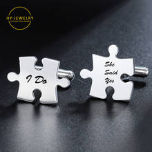 Custom Name Cufflinks /Wedding Puzzle Cufflink Letter Stainless Steel Name Handmade Charm Jewelry Men Gift Not Fade Dropshiping 2024 - buy cheap