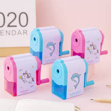 1pcs Student Hand Crank Pencil Sharpener Cartoon Print Pencil Sharpener School Supply 2024 - buy cheap