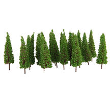 50 pces 1/100 escala modelo trem pagode árvores, diorama miniatura suprimentos, verde 2024 - compre barato