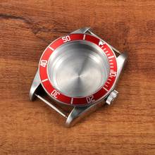 Peças de relógio de vidro safira 41mm, capa de alumínio vermelho moldura de peças de relógio fit eta 2824 2836 ou miyota 82 series 2024 - compre barato