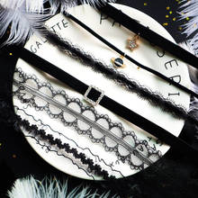 Gargantilla de encaje negro gótico para mujer moda Vintage Sexy gargantilla de terciopelo Collares 2019 nuevos regalos de joyería FS13 2024 - compra barato