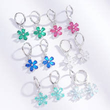 Lovely Flower Earrings Crystal Zircon Drop Earrings for Women Girls Gifts Fashion Jewelry 2019  6 Colors 2024 - buy cheap