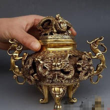 ---620+++Large hollow copper incense ornaments decorated antique collection Kowloon 2024 - buy cheap