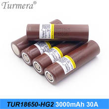 Turmera New HG2 18650 3000mAh Battery 30A for 12V 14.4V 18V 21V 25V Screwdriver Drill Batteries and Electric Cigarette Vape  Use 2024 - compre barato