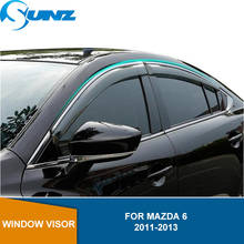 Side Window Deflectors For Mazda 6 2011 2012 2013 Smoke Window Shields Side Window Visors Sun Rain Deflector Guards SUNZ 2024 - купить недорого