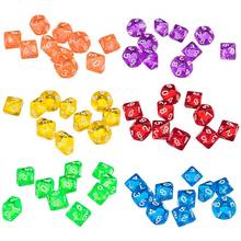 10Pcs Transparent Polyhedral D10 Multicolor Dice Game Party Pub Supplies Gift Dice Game Party Pub Supplies Gift 2024 - buy cheap