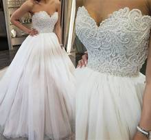 ANGELSBRIDEP Sweetheart Ball Gown Wedding Dresses Vestido De Noiva Luxury Pearls Applique Court Train Formal Bride Dress Hot 2024 - buy cheap