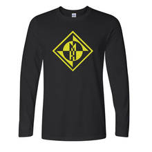 Camiseta masculina preta de algodão com manga longa, camiseta de metal para homens 2024 - compre barato