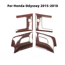 Apto para honda odyssey 2015-2018 acessórios de fibra de carbono decoração engrenagem cabeça maçaneta da porta tomada console central copo água painel 2024 - compre barato