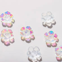 50 piezas Aurora flores diamantes de imitación para uñas AB Color/transparente hermosa joyería Floral decoración de uñas, dijes de lentejuelas de resina BZY6 2024 - compra barato