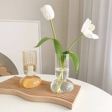 Прозрачная стеклянная ваза Cutelife Ins в полоску для цветов, скандинавский декор, ваза для растений для дома, гостиной, ваза для гидропонного стола, террариума 2024 - купить недорого