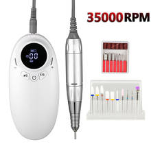 35000RPM Nail Drill Manicure Machine Pen Rechargeable Portable Apparatus Drill Bits Grinder Tool for Gel Polisher Removing LCD 2024 - buy cheap