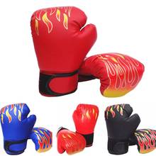 1 пара, Детские Боксерские перчатки пламени с дышащей сеткой из искусственной кожи Training боевые перчатки Sanda тренировочные боксерские перчатки 2024 - купить недорого