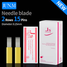 10pc/Lot 2 Rows 15Pin Microblading Needles Blade For Permanent Eyebrow Manual Beauty Makeup Tattoo Needles For Manual Pen 2024 - buy cheap