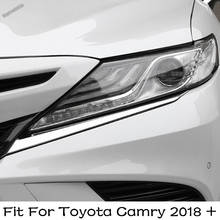 Lapetus Front Head Lights Lamp Eyelid Eyebrow Frame Cover Trim 2 Piece Accessories Exterior Fit For Toyota Camry 2018 - 2021 2024 - buy cheap