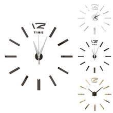 Антикварные мини-часы с зеркальной поверхностью, стикер, бесшумные настенные часы, 3D настенные часы, декор для гостиной, дома, офиса, рождественский подарок 2024 - купить недорого