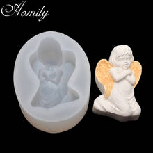 Amoliy Embrace Angel Fondant Silicone Mold Aromatherapy Plaster Decoration DIY Handmade Soap Candle Mold Resin Molds Bakeware 2024 - buy cheap