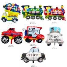 Desenhos animados da folha de carro balão casamento caminhão do carro trem balões crianças presentes festa feliz aniversário decorações globos bolas crianças brinquedos 2024 - compre barato