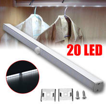 20 LED ночник беспроводной PIR автоматический датчик движения ночник шкаф лестница лампа для дома спальни освещение 2024 - купить недорого