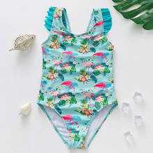 2~12Y Girls Swimsuit New Kids Baby Girls 2021 One Piece Flamingo Bikini  Swimwear Swimsuit Bathing Suit Beachwear 2024 - buy cheap