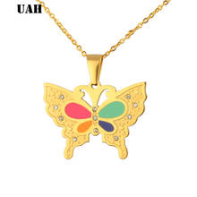 UAH 2018 New Arrival Multiple Zircon Butterfly Necklaces & Pendants for Women Jewelry Wedding Chokers Necklace wholesale 2024 - buy cheap