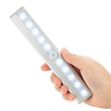 Sem fio 6/10 led pir sensor de movimento luz armário armário cama lâmpada sob armário luz da noite para casa armário escadas cozinha 2024 - compre barato