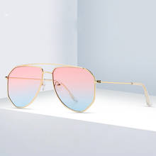 2020 Vintage Brand Design Square Sun Glasses for Men Women Metal Frame Driving Sunglasses UV400 Pink Mirror Gradient EyeGlasses 2024 - buy cheap