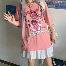 Tops Harajuku de dibujos animados para mujer, camisetas punk Vintage holgadas de talla grande, ropa de hip-hop para mujer, camiseta informal japonesa Y2K de anime para mujer 2024 - compra barato