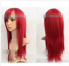 Quente resistente ao calor festa cabelo>>> novo longo escuro vermelho moda cosplay festa peruca/cabelo 60cm 2024 - compre barato