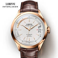 Lobinni marca de luxo relógio masculino safira 50m à prova dwaterproof água relógios mecânicos automáticos negócios masculino alta qualidade relógio pulso 2024 - compre barato