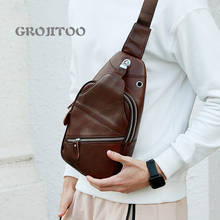 GROJITOO New genuine leather Chest bag for man high quality leather men's bag outdoor leisure messenger bag men's chest bag 2024 - buy cheap