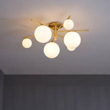 Скандинавские потолочные светильники для спальни, простые современные креативные железные лампы для гостиной, спальни, кабинета, светодиодный потолочный светильник 2024 - купить недорого