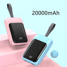 Универсальный внешний аккумулятор 20000 мАч, мини внешний аккумулятор для iPhone 11, Xiaomi, Samsung S9, S20, внешний аккумулятор с цифровым дисплеем мощности 20000 мАч 2024 - купить недорого