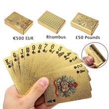 2020 лучшие модные водостойкие золотые карты для покера, чудесные Роскошные клетчатые колода игральных карт с покрытием из фольги, вечерние волшебные карты 2024 - купить недорого