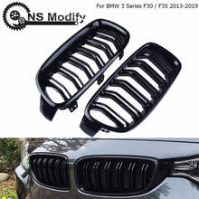 NS Modify Автомобильная передняя решетка гоночная Передняя Спортивная решетка глянцевая черная двойная решетка для радиатора для BMW 3 серии F30 F35 2013-2019 2024 - купить недорого