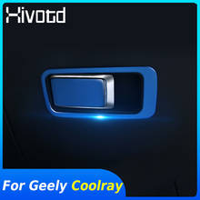 Para geely coolray sx11 2018-2020 acessórios do carro copiloto luva caixa de armazenamento alça adesivo guarnição decoração interior estilo do carro 2024 - compre barato