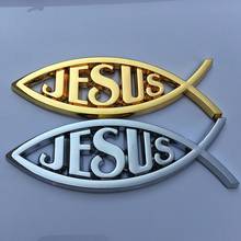 Insignia de emblema de coche, pegatina de logotipo de coche, símbolo de pez Jesús, calcomanía Universal 3D, pegatina de coche y camión cristiano, accesorios de estilo de coche 2024 - compra barato