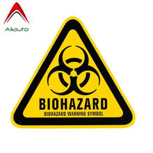 Aliauto-pegatina de advertencia de dibujos animados para coche, pegatina triangular de aluminio con símbolo de Biohazard, impermeable, protector solar, calcomanía reflectante Anti-UV, 12cm * 10cm 2024 - compra barato