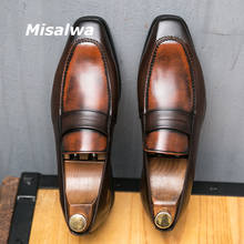 Misalwa-sapato estilo oxford retrô masculino, couro sintético, casual, escritório, grande, 47 e 48, roupa de baixo 2024 - compre barato