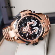 Reef Tiger/RT Luxury Designer Sport Automatic Men Watch Rose Gold Multifunction Complicated Mechanical Watch Waterproof Clock 2024 - buy cheap