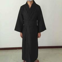 Clássico preto samurai roupas de homem respirável roupa interior quimono tradicional japonês cosplay yukata casa pijamas roupão 2024 - compre barato