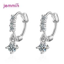 100% 925 Sterling Silver Round Hoop Cubic Zirconia Piercing Earrings Fashion Korean Claw Shape Ear Jewelry 2024 - buy cheap