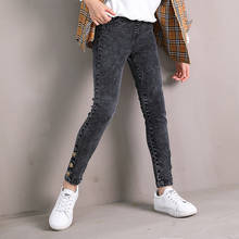 New Arrival Girls Casual Elastic Jeans Spring Fall Children's Fashion Pencil Pants Kids Skinny Jeans Tight-Fitting Trousers P338 2024 - buy cheap