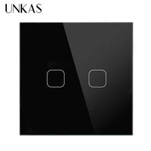 UNKAS EU Stanard Touch Switch 1 Way Touch Switch, 1/2 Gang Crystal Glass Panel Light Wall Touch Screen Switch 2024 - buy cheap