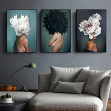 Pintura en lienzo de chica Avatar de flores abstractas, cuadro de pared impreso y póster, arte de pared para dormitorio, sala de estar, decoración moderna del hogar 2024 - compra barato