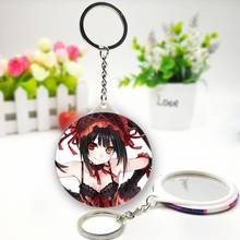 Anime DATE A LIVE Keychain Tokisaki Kurumi Cartoon Keyring with Makeup Mirrors for Backpack/Bag Accessories or Collection 2024 - buy cheap