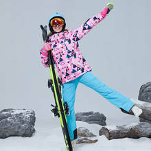 Traje de esquí para mujer, chaqueta y pantalones de esquí, cálidos, impermeables, a prueba de viento, para esquí y snowboard 2024 - compra barato